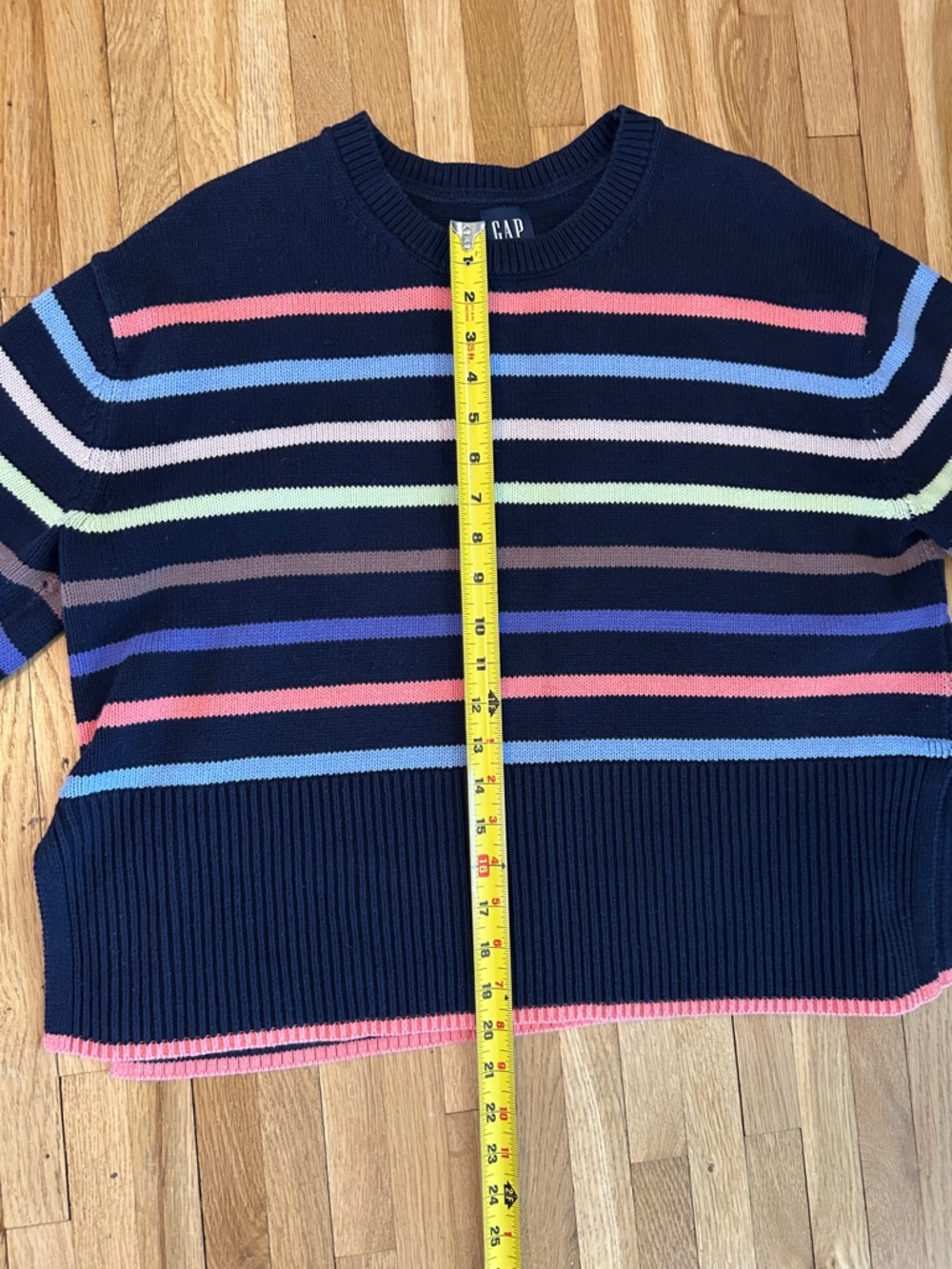 GAP Navy Crewneck striped Sweater - Picture 2 of 7